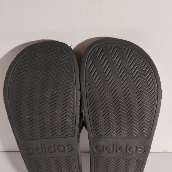 Adidas cloudfoam triple stripe black and white slides slip ons sandals men's 11 - Picture 9 of 15